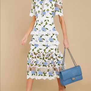 All I wanted Blue Floral Lace Maxi Dress